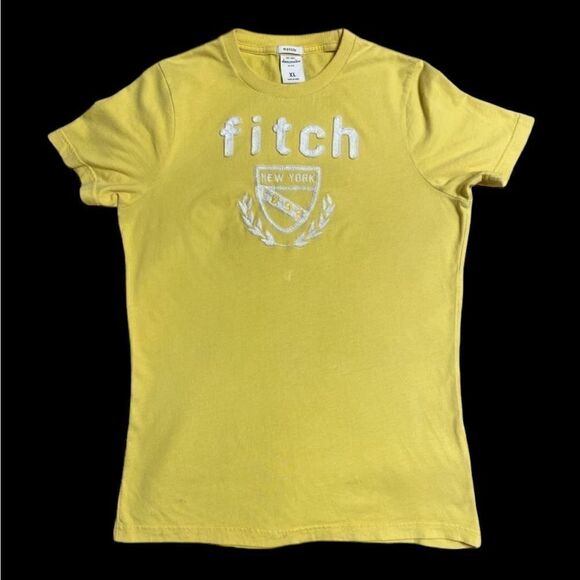 Abercrombie and Fitch yellow logo T-shirt size Boy Large - Picture 3 of 5